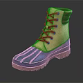 Stylish Waterproof Blue And Beige Boots With Brown Sole And Laces