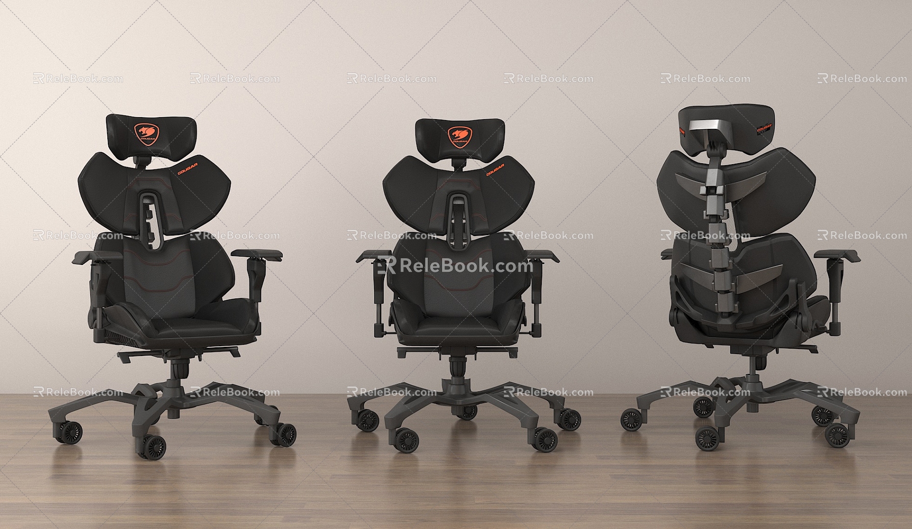 Modern E-sports Chair Swivel Chair Pulley Computer Chair Armrest 3d model