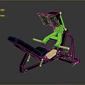 Green And Black Household Fitness Leg Training Machine With Seat Pedals And Support Bars