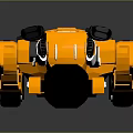Orange Toy Car With Transparent Cockpit Black Parts And Large Wheels