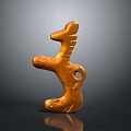Golden Decorative Clothing Accessory with Unique Animal Shape Design and Shiny Finish