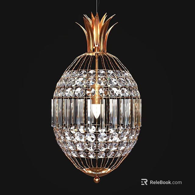 Luxurious Gold Frame Crystal Chandelier With Elegant Design And Sparkling Details 3d model 