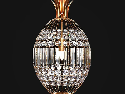 Luxurious Gold Frame Crystal Chandelier With Elegant Design And Sparkling Details 3d model