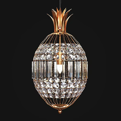 Luxurious Gold Frame Crystal Chandelier With Elegant Design And Sparkling Details 3d model