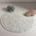 Modern Round Carpet Fabric Carpet Cream Style Carpet Home Style Carpet Round Cream Style Carpet 3d model