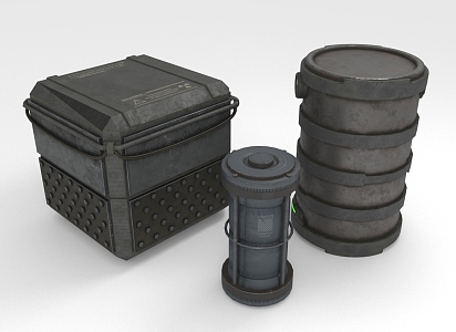 iron container iron drum battery iron box 3d model