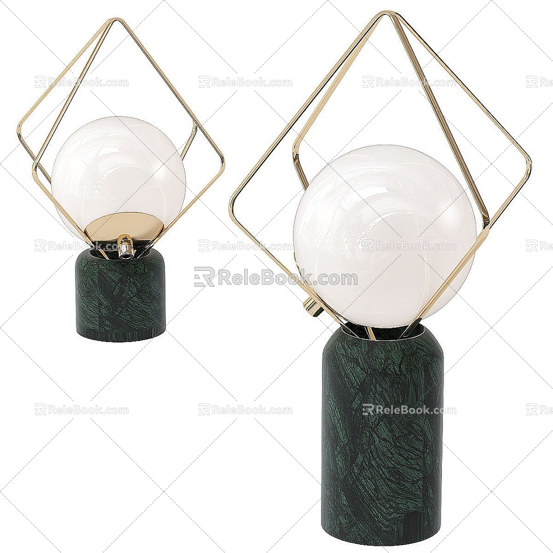 Marble table lamp 3d model