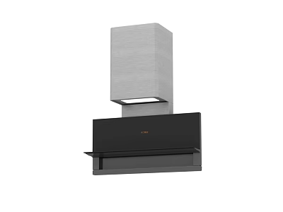 Modern Kitchen Range Hood With Sleek Black Gray Finish And Built In Light 3d model