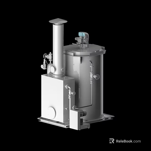 Industrial Stainless Steel Pressure Equipment with Vertical Pipes Valves and Control Components 3d model 