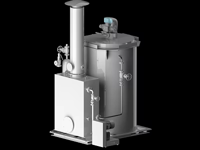 Industrial Stainless Steel Pressure Equipment with Vertical Pipes Valves and Control Components 3d model