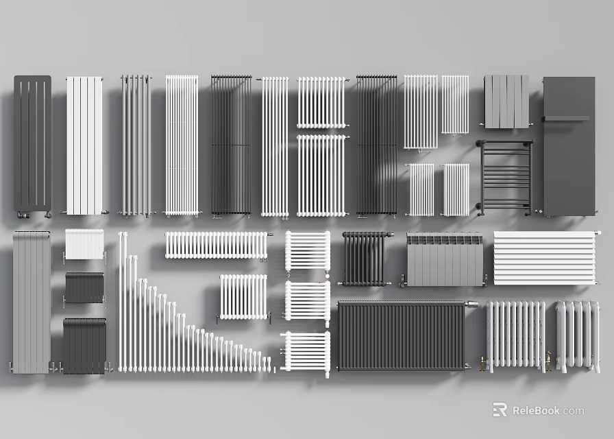 Stylish Modern Radiators With Various Designs And Home Heating Solutions 3d model 
