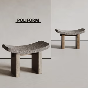 poliform modern stool solid wood stool 3d model