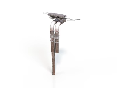 Mechanical Support Component With Vertical Metal Tubes And Top Mounting Structure 3d model