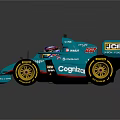 Sleek Blue Formula 1 Car With Castrol Logo Yellow Wheels And Aerodynamic Design