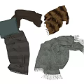 Soft Home Textiles Collection Including Gray Brown Blue Blankets Scarves And Pillow