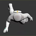 White Astronaut Spacesuit With Modern Design And Blue V Shaped Logo