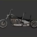 Vintage Black Classic Motorcycle With Dual Seat Chrome Handlebars And Spoked Wheels