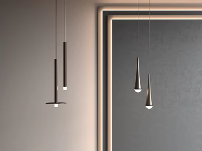 Modern Minimalist Pendant Lights With Sleek Design For Contemporary Interior Living Spaces 3d model