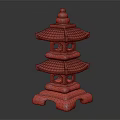 Traditional Japanese Stone Lantern Outdoor Light With Multi Layer Structure And Garden Decoration