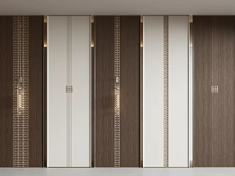 New Chinese Style Wall Panel Leather Wall Panel Wood Finish Wall Panel Hard Bag 3d model
