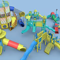 Colorful Playground Equipment for Children Including Slides Swings and Climbing Frames