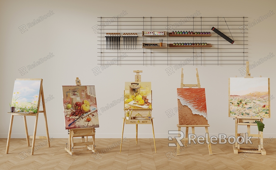 Quiet Style Water Color Oil Painting Studio Easel Sketch Easel Drawing Board Art Supplies Brush Paint model