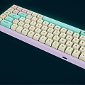Colorful Pastel Mechanical Keyboard with Ergonomic Layout for Computer Use