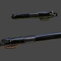 Two Modern Pistols with Wooden And Black Grips Detailed Design And Sleek Finish