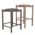 Modern Side Tables With Round Wooden And Metal Tabletops And Slim Legs