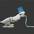 Futuristic Space Astronaut Seat with Transparent Canopy Red Interior Blue Light Accents for Cosmic Exploration