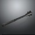 Ancient Metal Weapon with Spiral Patterned Handle Sharp Spiked Head and Reflective Silver Surface 3d model