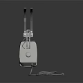 Modern Over Ear Headphones Design With White Gray Soft Earmuffs And Wired Cable