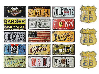 Vintage Public Facility Signs Collection Including Route 66 And Warning Plates 3d model