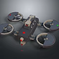 High Tech Modern Kitchen Appliance With Four Functional Units And Red Indicators 3d model