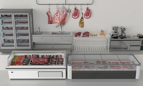 Modern freezer console pork sink 3d model