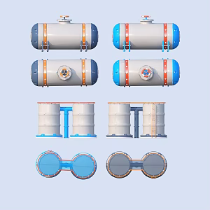 Storage tank industrial storage tank valve ladder 3d model