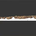 3D Topographic Terrain Model With Detailed Mountain Ranges And Valley Formations On White Base