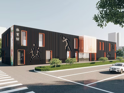 modern gymnasium building gymnasium 3d model
