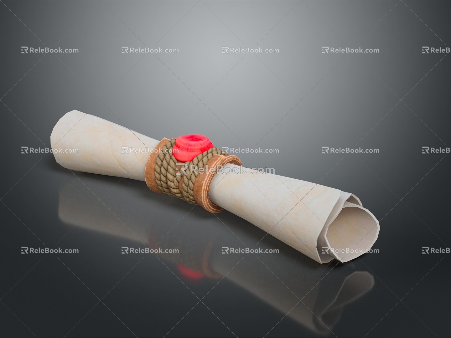 Chicken Feather Letter Letter Scroll 3d model