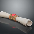 Chicken Feather Letter Scroll 3d model