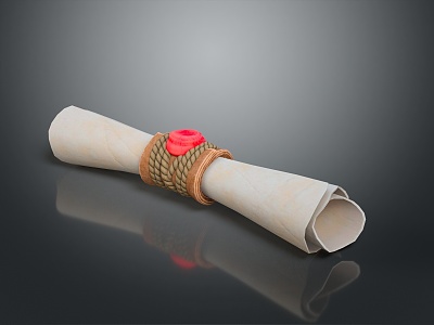 Chicken Feather Letter Scroll 3d model