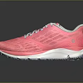 Pink Lightweight Breathable Mesh Upper Sneakers With White Laces And White Sole