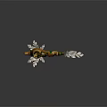 Mythical Decorative Bow With Gold Green Accents And Illuminated Fantasy Design