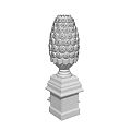 Elegant Decorative Ornament Set With Intricate Patterned Top And Square Pedestal Base 3d model