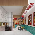 Chinese Restaurant With Red Neon Sign Offering Roast Meat Potstickers Chili Oil And Braised Dishes