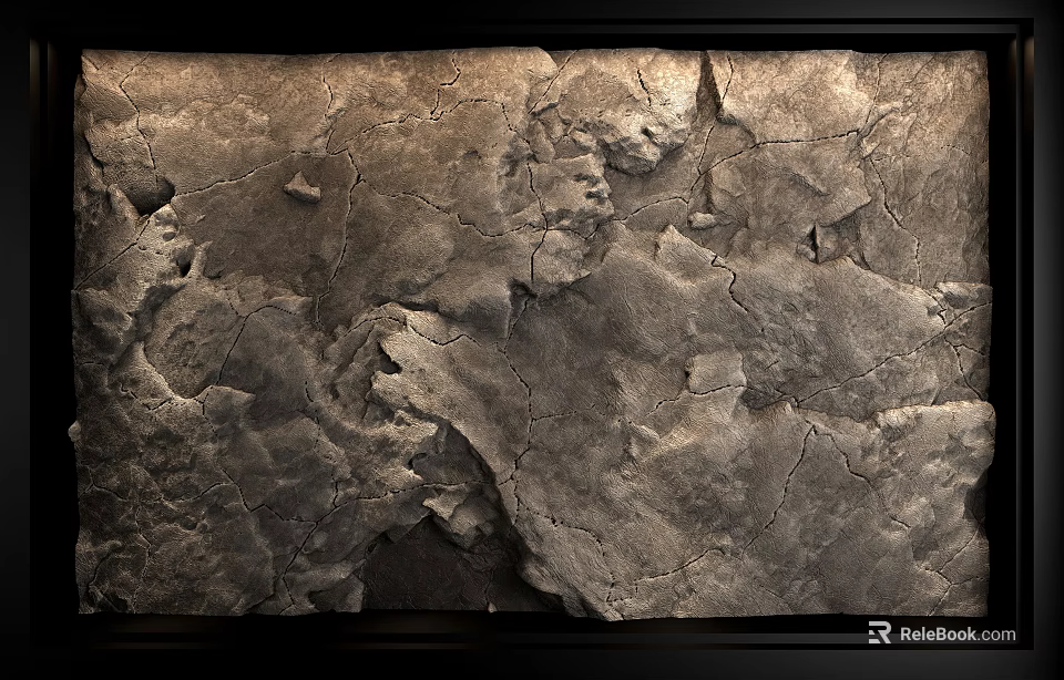 Natural Stone Background Wall With Rough Texture And Cracked Surface Design 3d model 