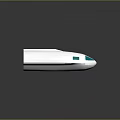 Silver Streamlined Spacecraft With Modern Smooth Surface And Aerodynamic Tail Section 3d model