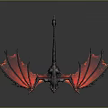 Game Movie Character Red Winged Dragon With Scaled Body And Sharp Claws
