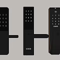 Modern Smart Door Locks With Digital Keypad And Fingerprint Scanner Design 3d model