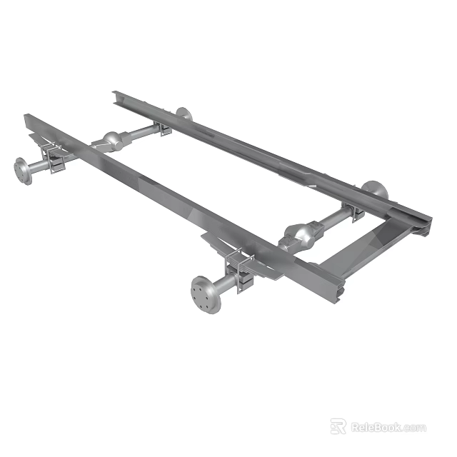 Industrial Metal Frame Structure With Support Bars And Connecting Components 3d model 